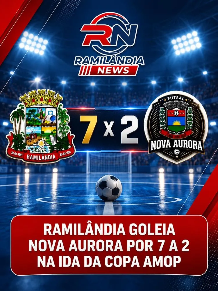 Ramilândia Futsal goleia Nova Aurora por 7 a 2 e abre vantagem nas oitavas da Copa AMOP