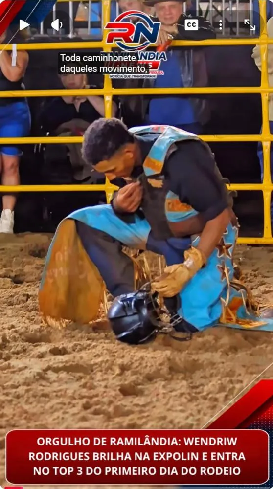 Orgulho de Ramilândia: Wendriw Rodrigues brilha na EXPOLIN e entra no Top 3 do primeiro dia do rodeio